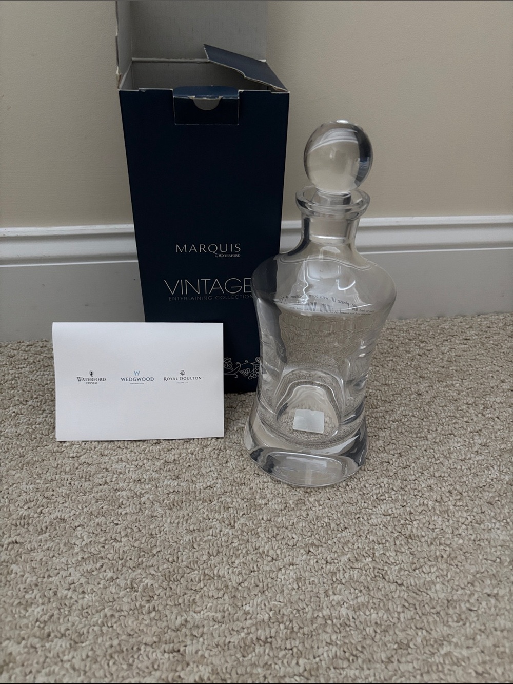 Marquis Vintage Clear Crystal Decanter with Stopper
